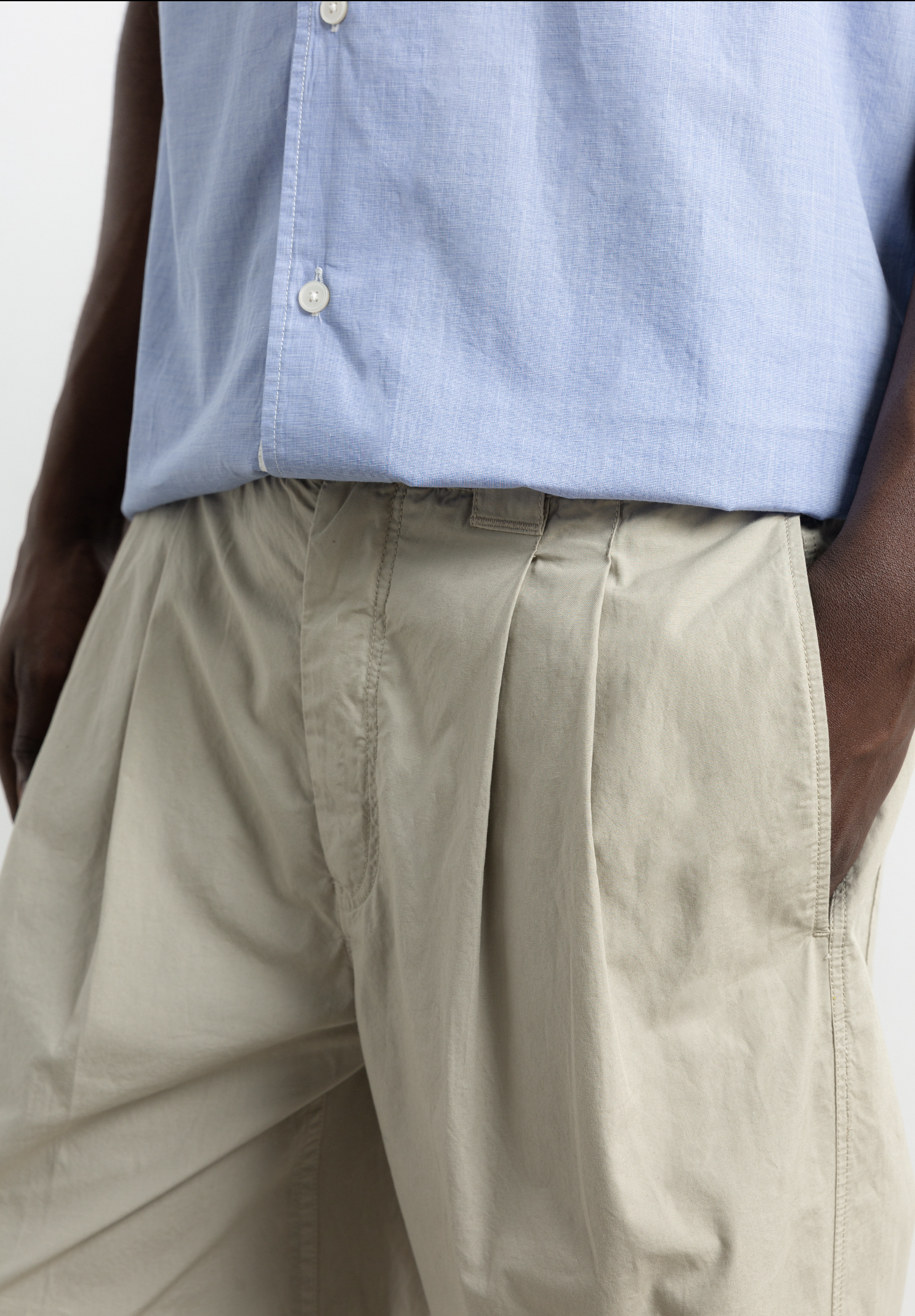 Edmmond Studios Light Marvin Pant Plain Taupe Herren Sommerhose